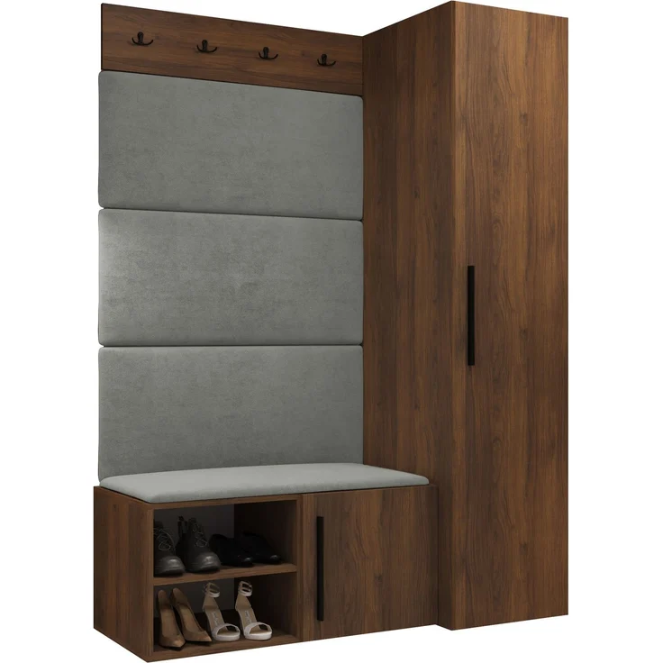 Mirjan24 Garderoben-Set Mapreni II (Farbe: Nuss Warmia, Polo 894), 191 x 50 x 124 cm – Bild 1