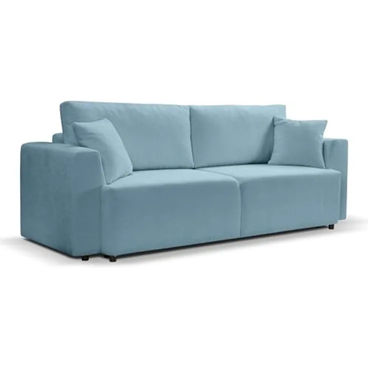 Schlafsofa mit Bettkasten (B/H/T: 250x95x99 cm) in Hellblau