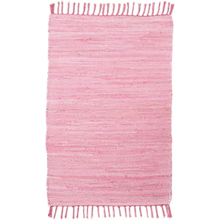 Rug and Roll Chindi Fleckerlteppich, Rosa, handgewebt, 160x230 cm, für Fußbodenheizung geeignet, Textil, robust und waschmaschinengeeignet – Bild 1