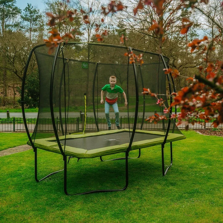 EXIT 'Silhouette' Trampolin, grün, 214x305 cm, inkl. Sicherheitsnetz mit Reißverschluss – Bild 4