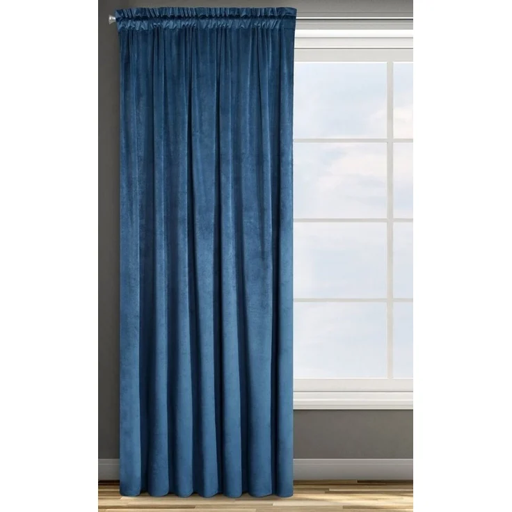 Samtvorhang Velours Vorhänge zum Wohnzimmer Prachtvoll Elegant blau 140x270 cm Kräuselband – Bild 2