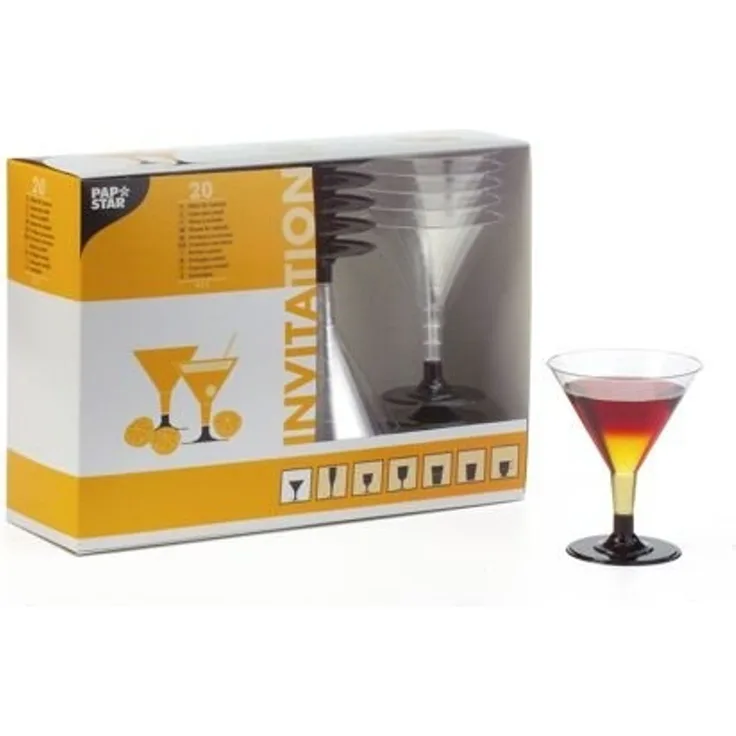 20 Stiel-Gläser für Cocktails, PS 0,1 l Ø 9 cm 11 cm glasklar