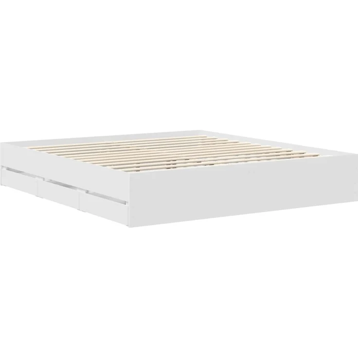 vidaXL Bettrahmen mit Schubladen Weiß 180 x 200 cm Holzwerkstoff 3412157 – Bild 6