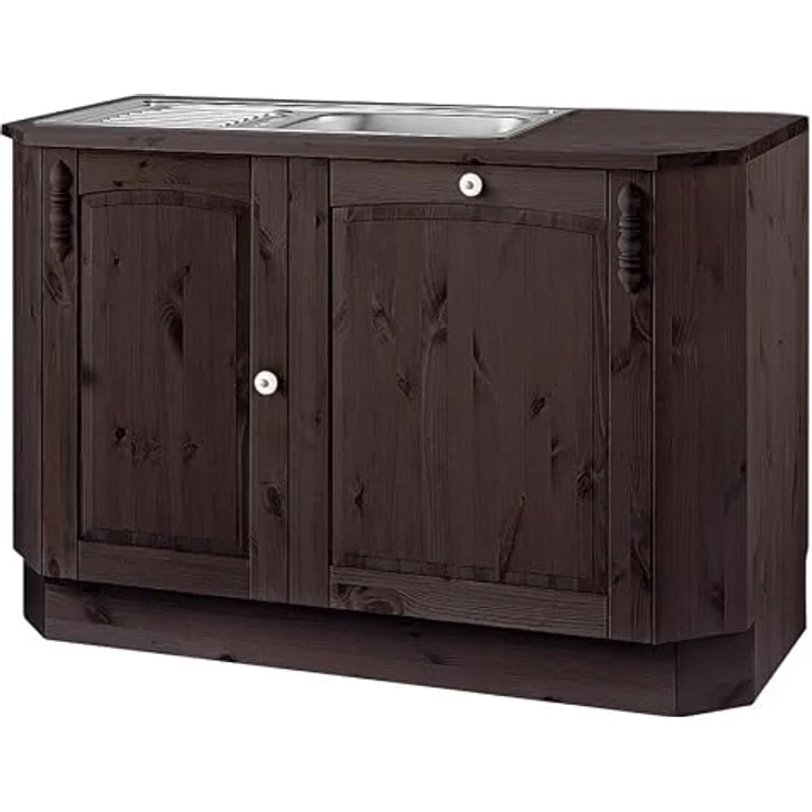 loft24 Spülenunterschrank Jason Küchenunterschrank, Unterschrank, Landhausstil, Massivholz Kiefer – Bild 1