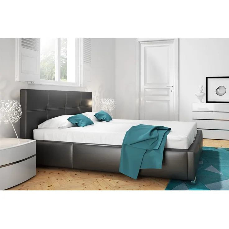 Polsterbett Doppelbett TIMUR Komplettset Kunstleder Schwarz 160x200 cm