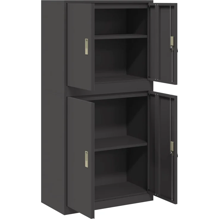 vidaXL Aufbewahrungsschrank 2 stk. Schwarz 80 x 40 x 160 cm Stahl 3438729 – Bild 7