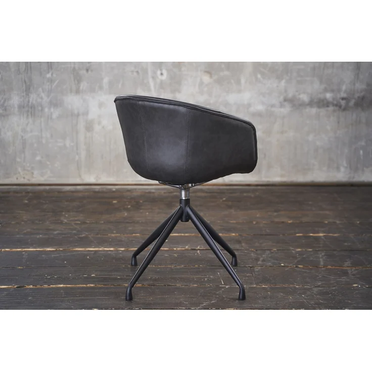 4x KAWOLA Stuhl DANI Esszimmerstuhl mit Drehfunktion Kunstleder grau 81 x 54 x 60 cm – Bild 5