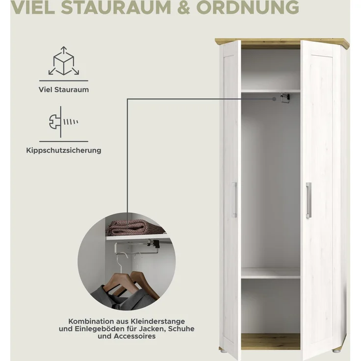 Garderobenschrank Verona - Sibiu Lärche / Artisan Eiche – Bild 11
