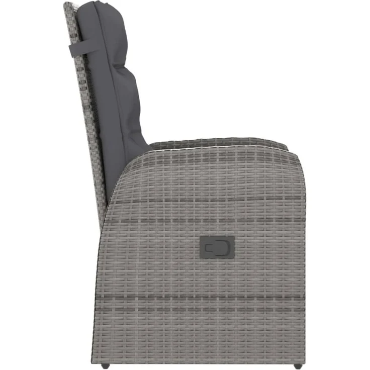 vidaXL 7-tlg. Garten-Essgruppe mit Kissen Poly Rattan Grau 3059344 – Bild 9