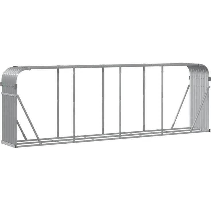 vidaXL Holzkorb Hellgrau 300 x 45 x 100 cm Verzinkter Stahl 364556 – Bild 10