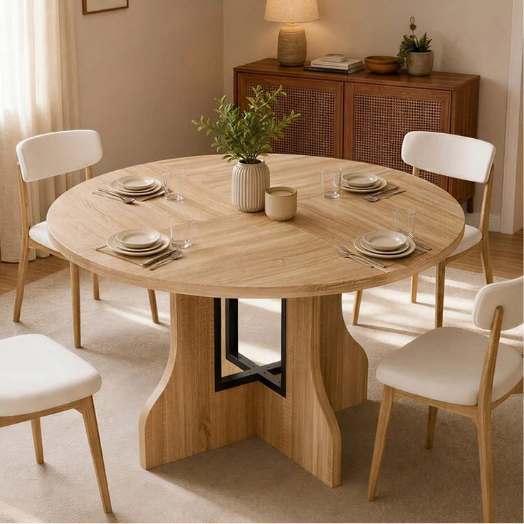 Mondeer Esstisch Rundtisch, 120 cm, Esszimmertisch Küchentisch, 4–6 Personen – Bild 2