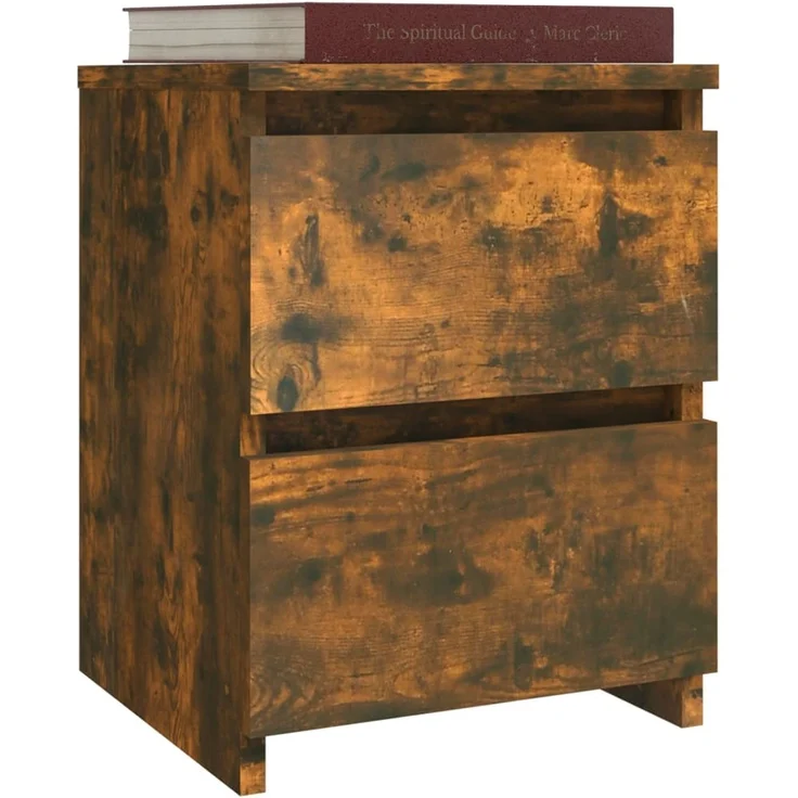 vidaXL Nachttische 2 Stk. Räuchereiche 30x30x40 cm Holzwerkstoff 815328 – Bild 6