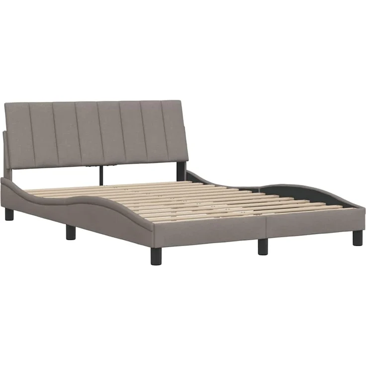Doppelbett, Bettgestell Modernen ohne Matratze Taupe 140x200 cm Stoff d2659e – Bild 7