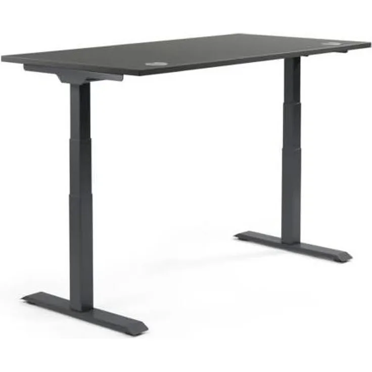 Soennecken Schreibtisch 1800x605-1255x800mm Platte anthrazit Gestell s