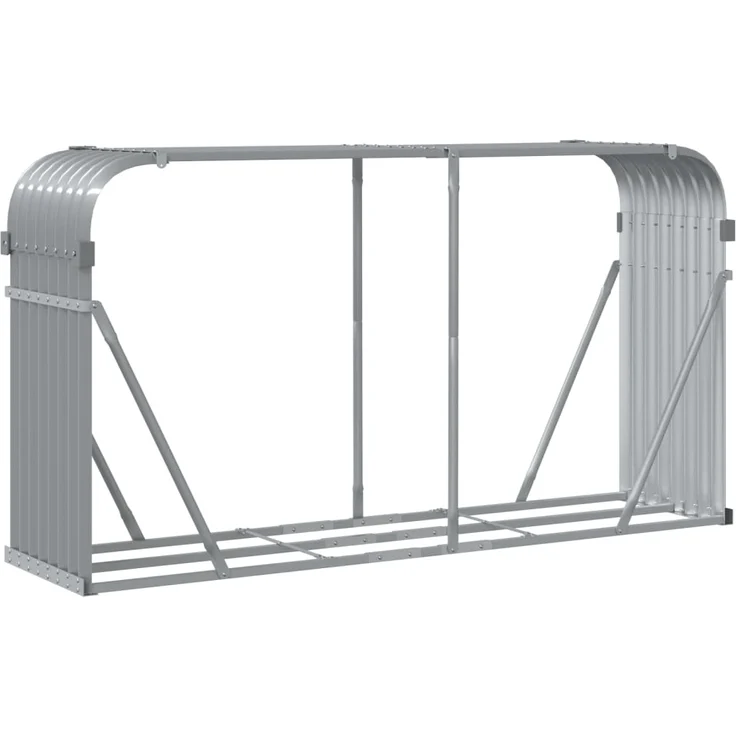 vidaXL Kaminholzunterstand Hellgrau 180x45x100 cm Verzinkter Stahl 364554 – Bild 5