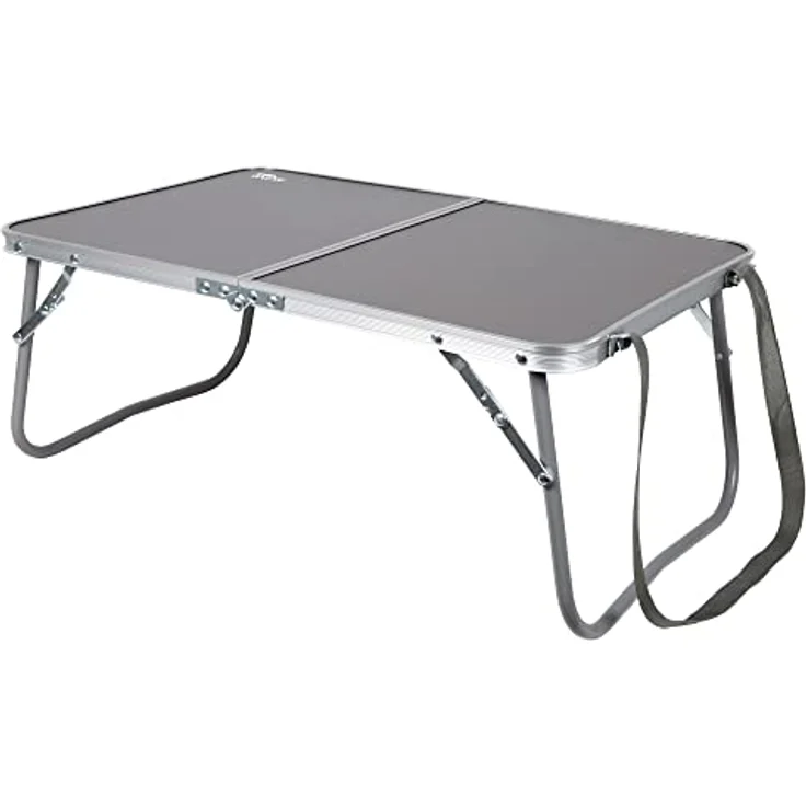 AKTIVE Klappbarer niedriger Tisch, 60 x 40 x 25 cm, Anthrazit, Mit Sicherheitsschloss, Aluminiumstruktur, Tischplatte aus MDF-Holz, Tragkraft 20 kg, Griff und Tragegurt, Camping- und Strandzubehör (63015) – Bild 2