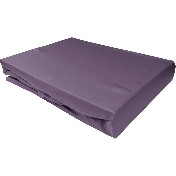 Bettwaesche-mit-Stil Mako-Satin Spannbettlaken lila (malve) 120x200cm Höhe 5-10cm