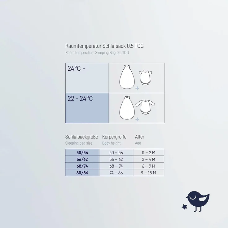 Julius Zöllner Baby Sommerschlafsack Musselin denim 60 cm – Bild 6