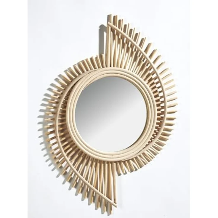 Kobolo Dekoobjekt Spiegel Wandspiegel LEVI Rattan, aus natürlchem Rattan – Bild 4