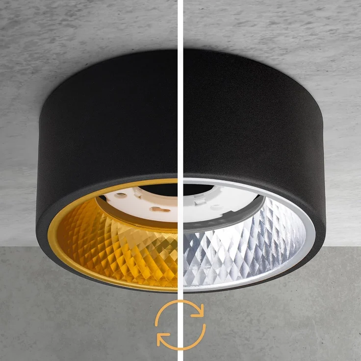 SSC-LUXon Aufbauleuchte OLINO Deckenlampe Spot Aufbauleuchte schwarz warmweiß GX53 Fassung – Bild 5