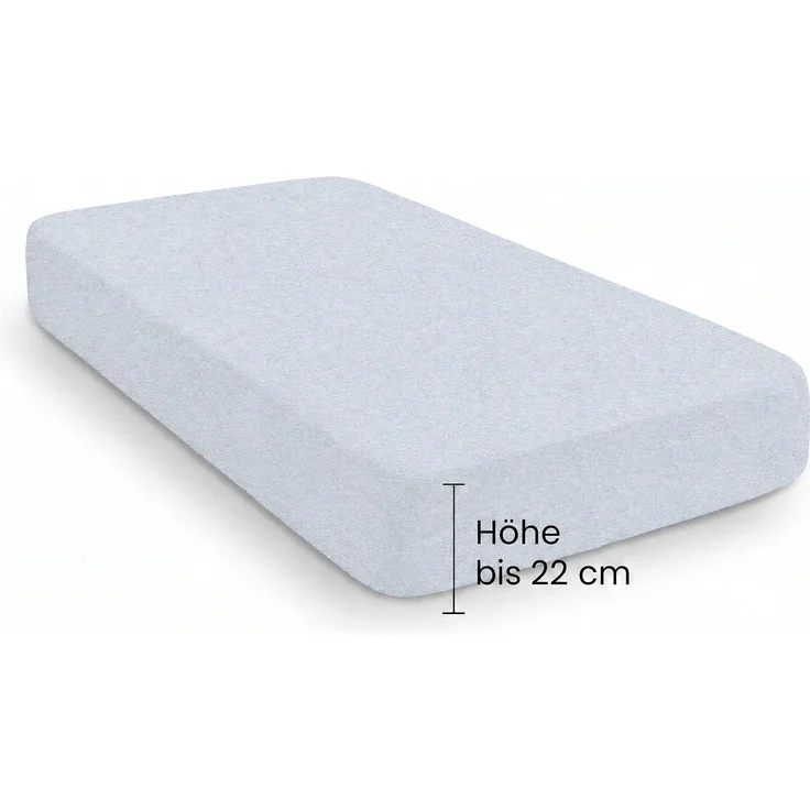 biberna Melange-Flanell Spannbetttuch 0841380 MELANGE UNI, ciel, 1x 90x190 cm - 100x200 cm – Bild 7