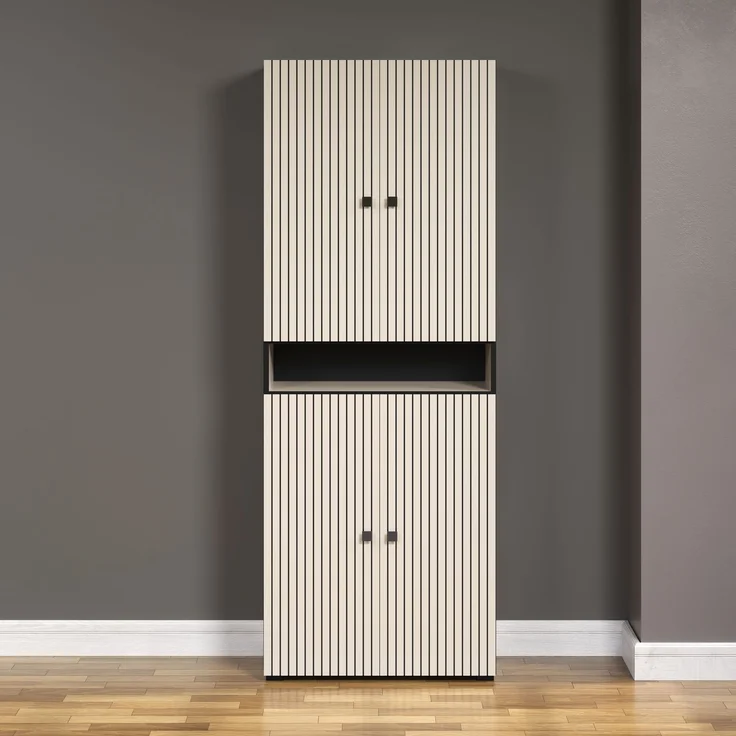 Badezimmer Hochschrank Feliz in Evoke Eiche und grau 70 x 186 cm – Bild 5
