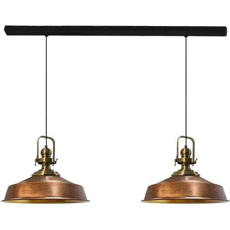 Bamyum Pendelleuchte Asletl Hängelampe aus Metall 2 Flammige, E27, Vintage Lampe, ohne Leuchtmittel – Bild 1