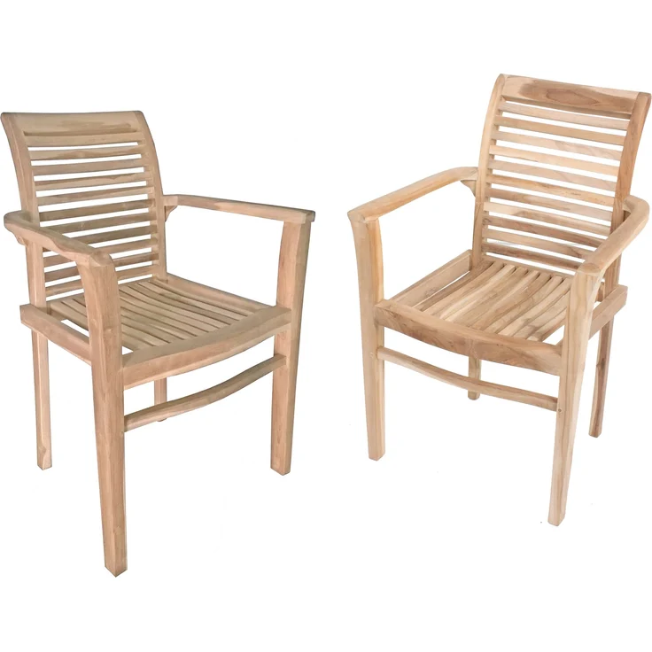 Garten-Sitzgruppe MAGNUS 7-tlg. - Teak, Teakbraun | Gartenmöbel-Set Gartengarnitur Garten-Essgruppe mit Stühlen und Esstisch – Bild 5