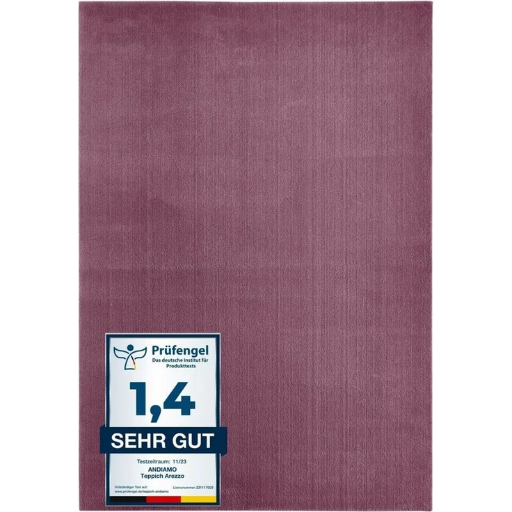 Andiamo Teppich Arezzo, rechteckig, Höhe: 16 mm, Uni Farben, weicher Flor, waschbar, ideal im Wohnzimmer & Schlafzimmer – Bild 1