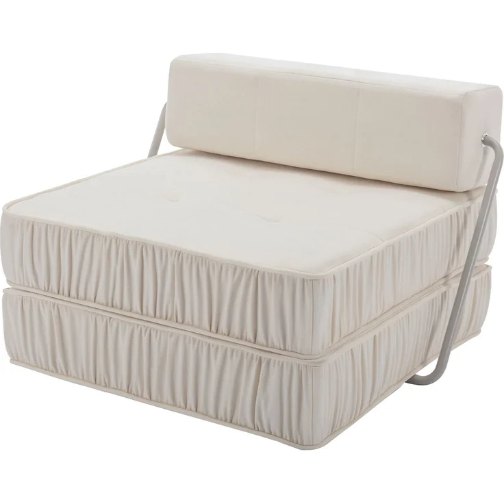 ZUBALIYA SchlafSofa mit Chenille - Bezug, modular aufgebaut, mit Schaumstoffpolsterung, mit rutschfester Basis, Weiß – Bild 16