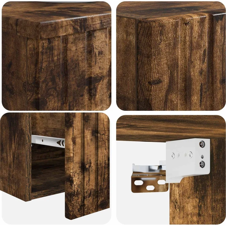 vidaXL Badezimmerschrank-Set 2 stk. Geräucherte Eiche 3406138 – Bild 6