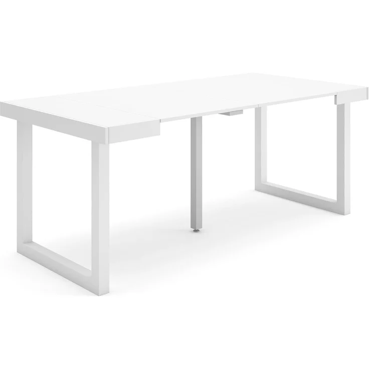 Skraut Home | Ausziehbarertisch | Multifunktionaler ausziehbarer | 180 | Für 8 Gäste | Massivholz Beine | Moderner Stil | Weiß – Bild 1
