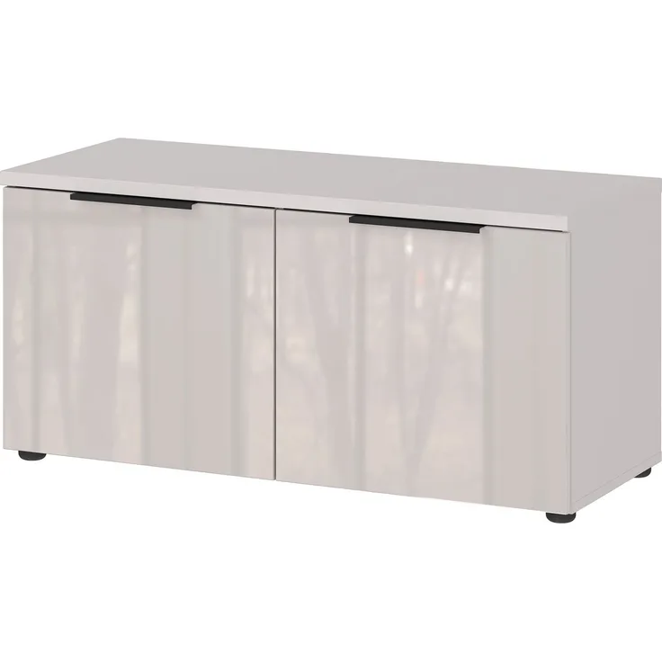 Schuhbank Glarus / GW-Genova, Glas, Holzwerkstoff, Weiß, 97 x 47 x 40 cm