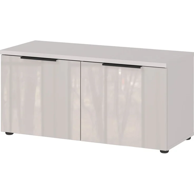 Schuhbank Glarus / GW-Genova, Glas, Holzwerkstoff, Weiß, 97 x 47 x 40 cm