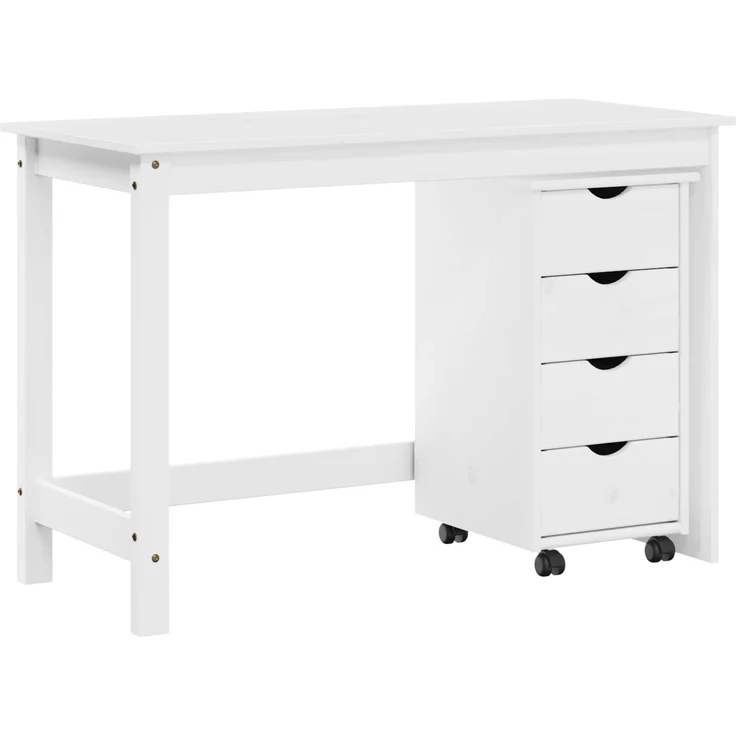 vidaXL Schreibtischschrank-Set 2 stk. Weiß Massives Kiefernholz 3438771 – Bild 2