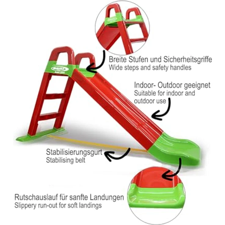 Jamara 460501 'Funny Slide' Rutsche, 145 x 59 x 79 cm, ab einem Jahr, rot – Bild 5