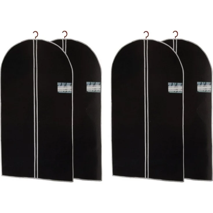 HAC24 Kleidersack Kleiderhülle Schutzhülle Kleidersack Aufbewahrungs Hülle Vliesstoff (Set, 4 St, 150 x 60 cm) mit Reißverschluss & Sichtfenster – Bild 3