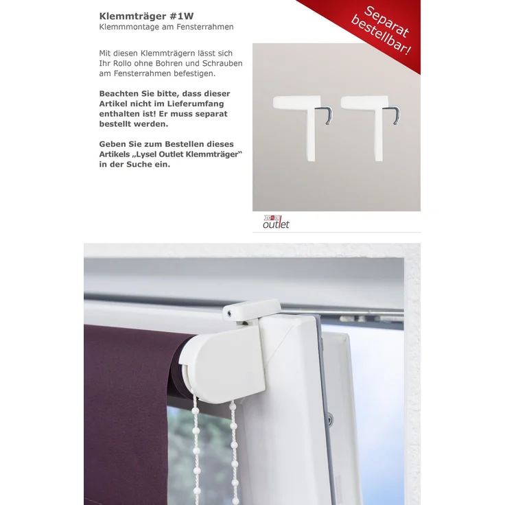 Lysel Outlet - Verdunklungsrollo Dunkellila (B x H) 60x190 cm – Bild 8