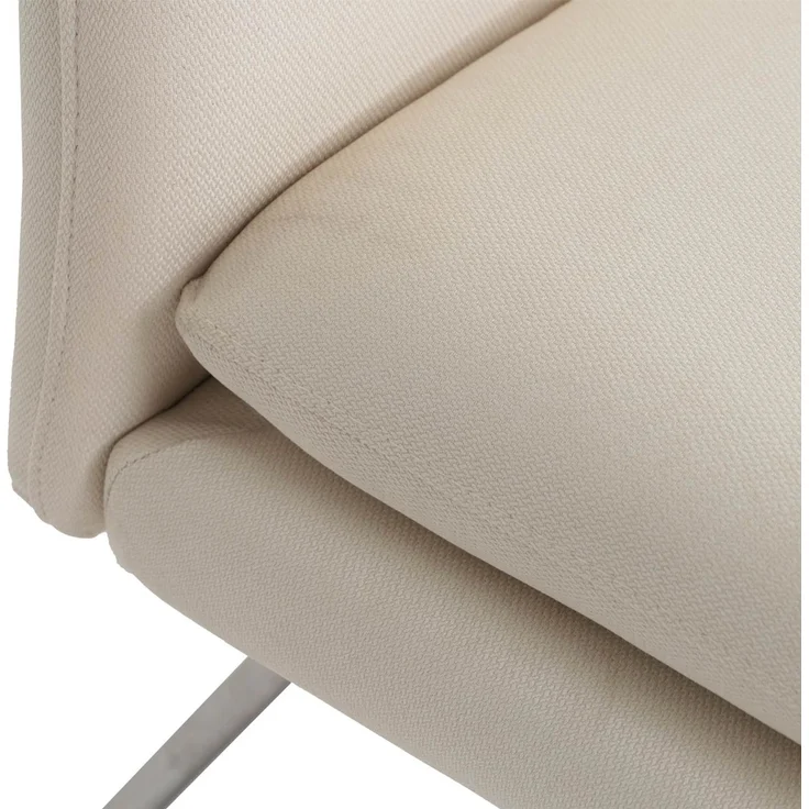 Sitzbank HWC-H70, Esszimmerbank Bank Polsterbank, Rückenlehne Stoff/Textil Edelstahl gebürstet ~ creme-beige 180cm – Bild 6