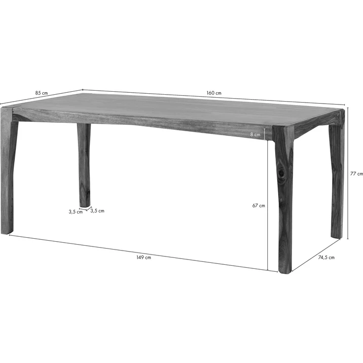 Esstisch Sheesham 160x85x77 braun lackiert ANCONA #0102 – Bild 8