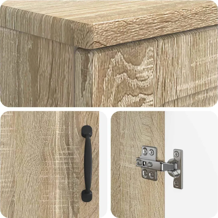 vidaXL 2-teiliges Badezimmer Schrank Set UTRECHT Sonoma-Eiche 3417650 – Bild 6