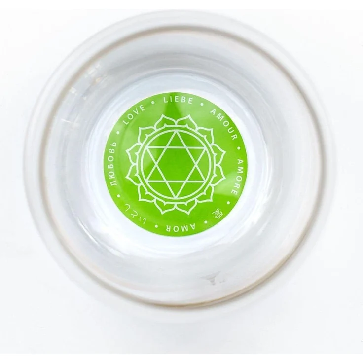 Trinkglas Mythos Chakra Herz/Affirmation Liebe 0,25l - bleifreies Glas – Bild 2