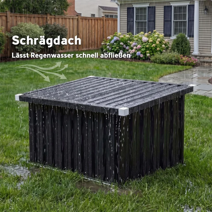 Outsunny Mähroboter Garage, Verzinkter Stahl, Dunkelgrau, 108L x 86B x 62,5H cm – Bild 5