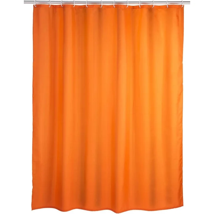 WENKO UNI Duschvorhang 180 x 200 cm, Orange, waschbar – Bild 1