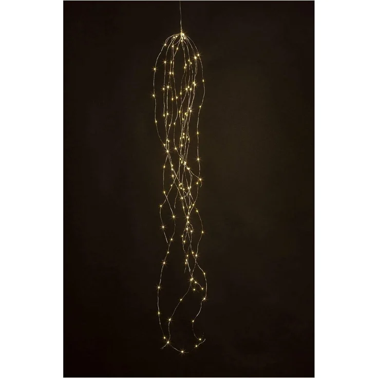 Idena 31352 - LED Lichterkette mit 125 LEDs in Warmweiß, Cascade LED Stränge mit 6 Stunden Timer Funktion, batteriebetrieben, ca. 1,7 m lang, Deko für Innen & Außen, als Party Deko, Weihnachtsdeko – Bild 1