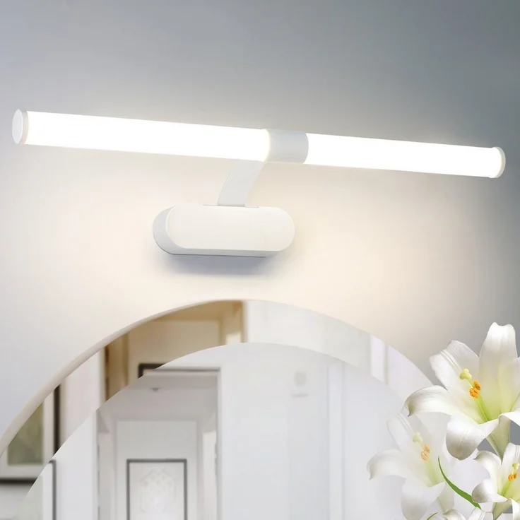 Nettlife LED Spiegelleuchte LED Spiegelleuchte Zimmer 4000K Spiegellampe Schwarz/Weiß, LED fest integriert, Neutralweiß, Geeignet für – Bild 1