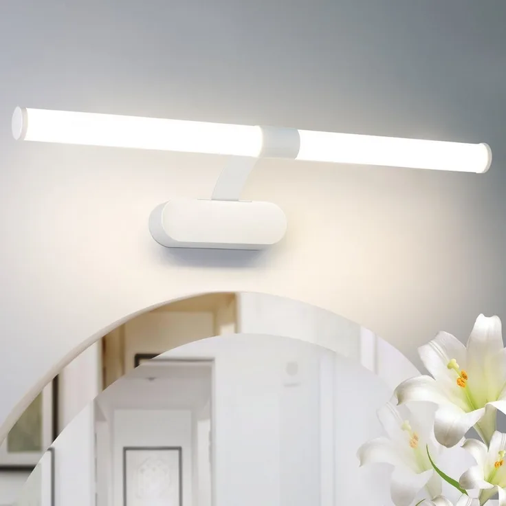 Nettlife LED Spiegelleuchte LED Spiegelleuchte Zimmer 4000K Spiegellampe Schwarz/Weiß, LED fest integriert, Neutralweiß, Geeignet für
