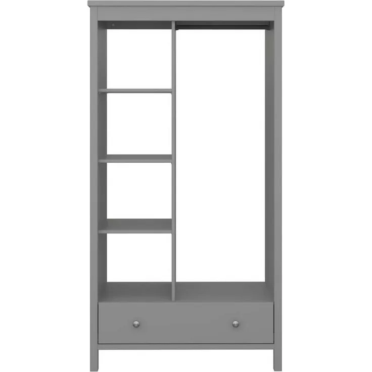 ebuy24 Kleiderschrank Tromsø Kleiderschrank ohne Türen 3 Ablagen, 1 Schu