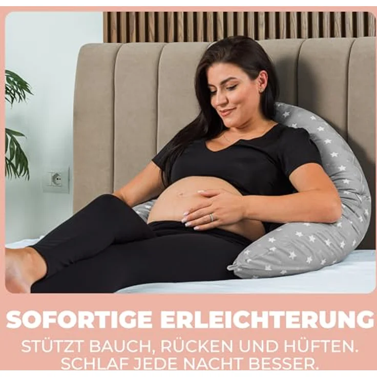 Stillkissen Schwangerschaftskissen XXL 200x70cm Lagerungskissen für Baby/Erwachsene Kissen für Schwangere Seitenschläferkissen mit Bezug aus Baumwolle Ergonomisch & Multifunktional 100% Waschbar – Bild 2
