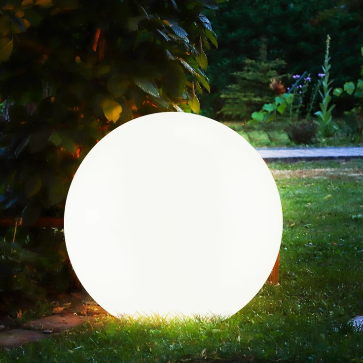 8x LED Solarleuchte, Kugel weiß, DM 20 cm, H 62 cm – Bild 6
